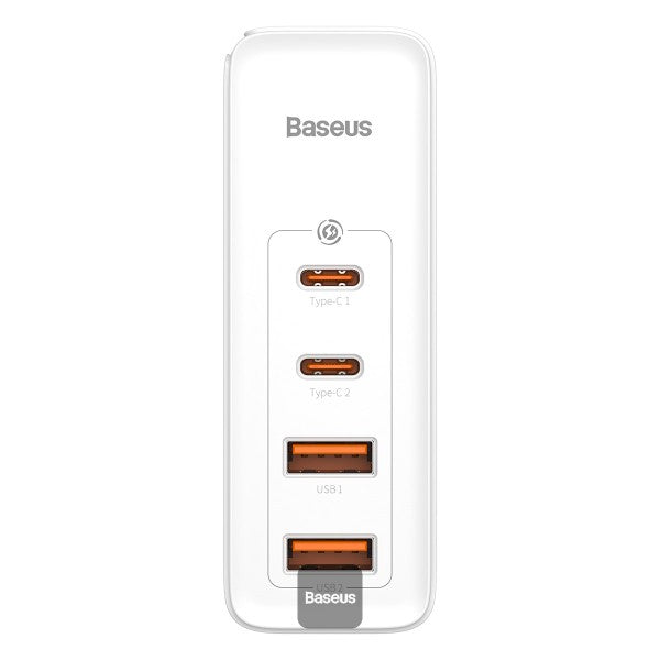 Baseus GaN2 Pro 100W 2 x USB + 2 x Type-C Ports Quick Charger with Type-C Cable EU Plug - white