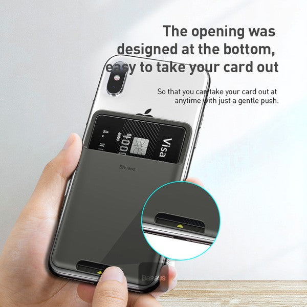 Baseus back stick silicone card bag Dark grey