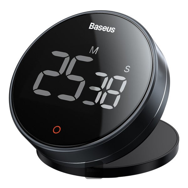 Baseus Digital Rotation Countdown Kitchen Timer with LED Display Magnetic Holder Volume Control Stopwatch & Countdown – Grey