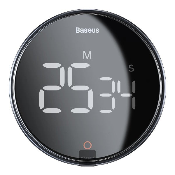 Baseus Digital Rotation Countdown Kitchen Timer with LED Display Magnetic Holder Volume Control Stopwatch & Countdown – Grey