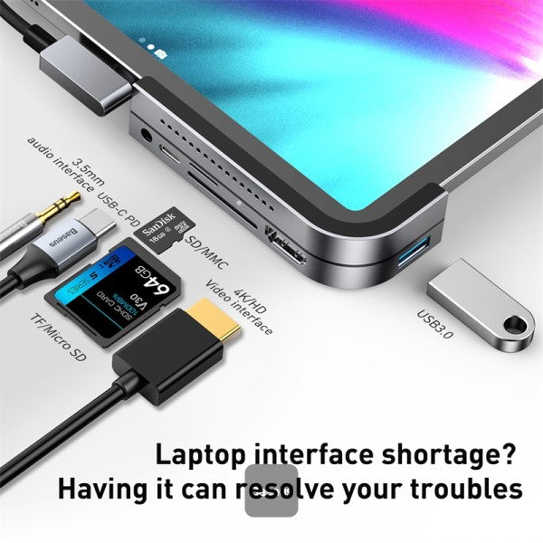 Baseus Bolt 6 IN 1 Multifunctional Type C Hub For iPad Pro