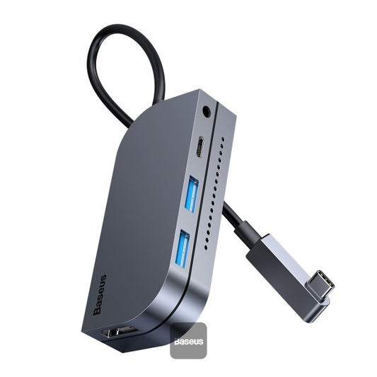 Baseus Bend Angle No7 Multifunctional Type-C HUB Converter Upgrade Space Gray