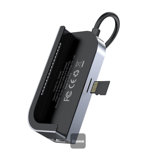 Baseus Bend Angle No7 Multifunctional Type-C HUB Converter Upgrade Space Gray