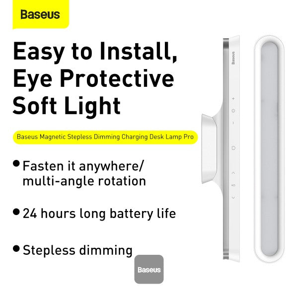 Baseus Magnetic Bedside LED Lamp for Home Cabinet Kitchen Room White