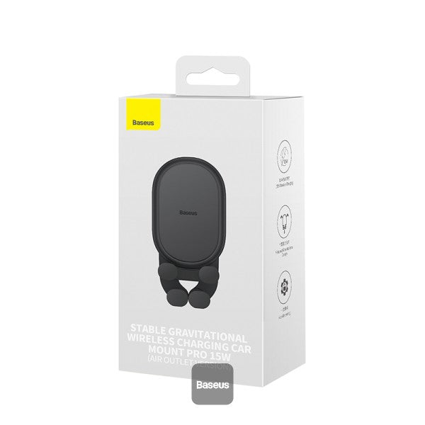 Baseus Stable Gravitational Wireless Charging Car Mount Pro 15W Air Outlet Version (black)