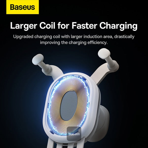 Baseus Stable Gravitational Wireless Charging Car Mount Pro 15W Air Outlet Version (Creamy White)