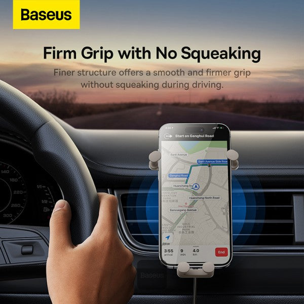 Baseus Stable Gravitational Wireless Charging Car Mount Pro 15W Air Outlet Version (Creamy White)