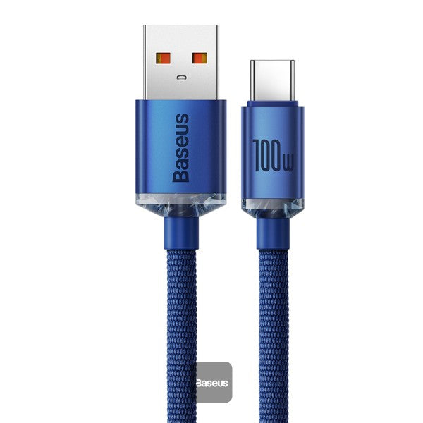 Cable Baseus Crystal Shine cable USB to USB-C 5A 100W 12m blue