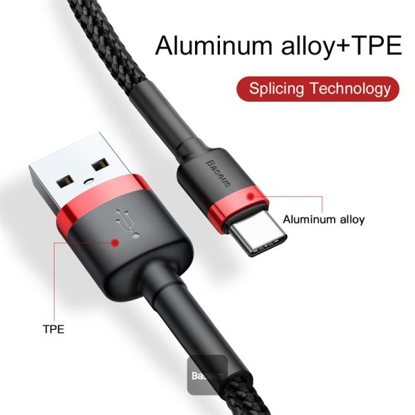 Baseus cafule Cable USB For Type-C 2A 3m Red
