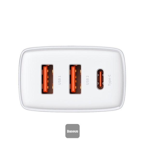 Baseus Compact quick charger USB Type C 2x USB 30W 3A Power Delivery Quick Charge white EU