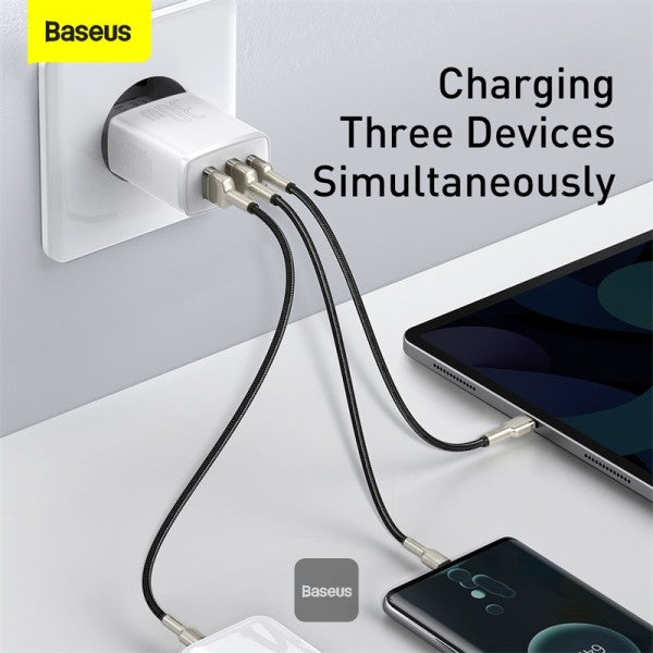 Baseus Compact quick charger USB Type C 2x USB 30W 3A Power Delivery Quick Charge white EU