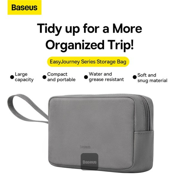 Baseus EasyJourney Series small travel bag phone pouch headphones and other small items gray