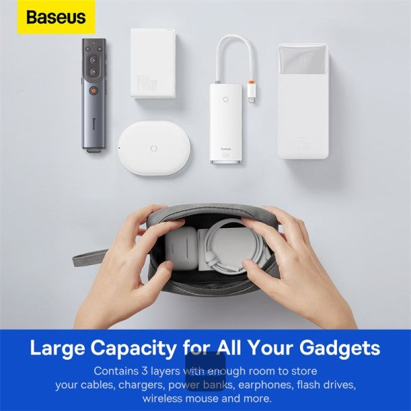 Baseus EasyJourney Series small travel bag phone pouch headphones and other small items gray
