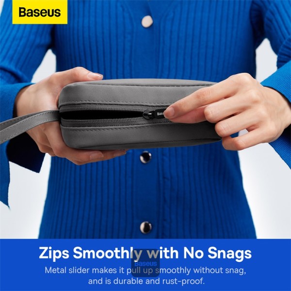 Baseus EasyJourney Series small travel bag phone pouch headphones and other small items gray