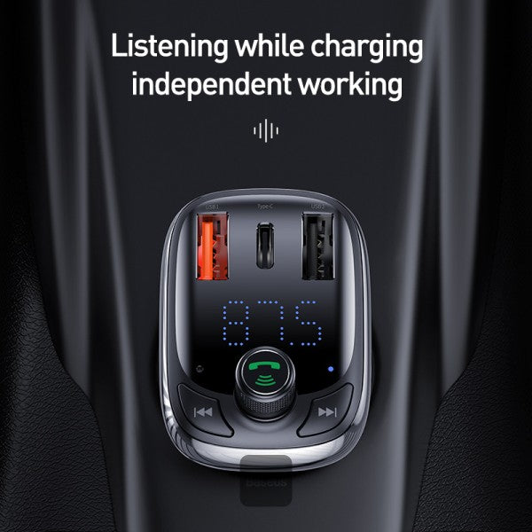 Baseus Transmitter FM TWS T-Typed S-13 (PPS Fast Charger Edition) Black