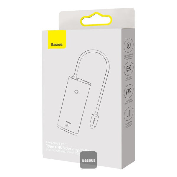 Baseus Lite Series multifunctional HUB USB Type C - 2 x USB 30  USB Type C PD  HDMI 14  SD  TF Black