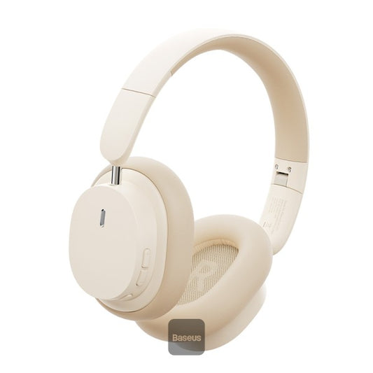 Baseus Bowie D05 Wireless Bluetooth Headset Foldable HiFi Stereo Music Headphone Creamy - White