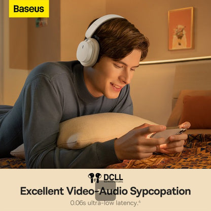 Baseus Bowie D05 Wireless Bluetooth Headset Foldable HiFi Stereo Music Headphone Creamy - White