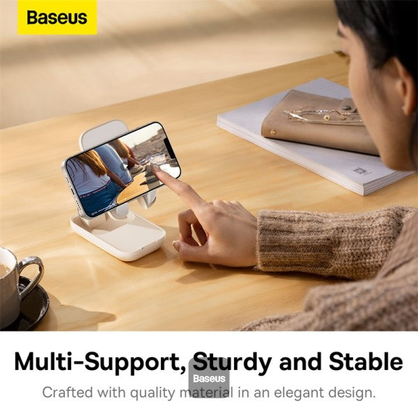 Baseus Seashell Series Folding Phone Stand (with Mirror) Baby Pink Beige