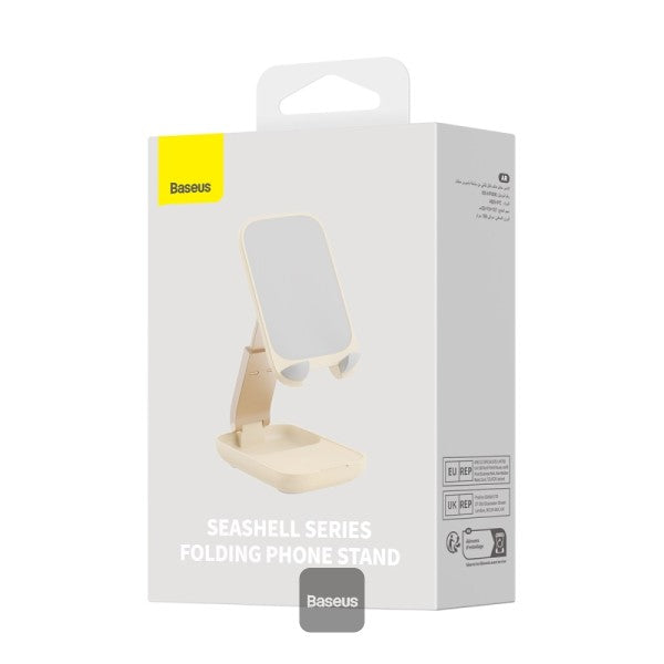 Baseus Seashell Series Folding Phone Stand (with Mirror) Baby Pink Beige
