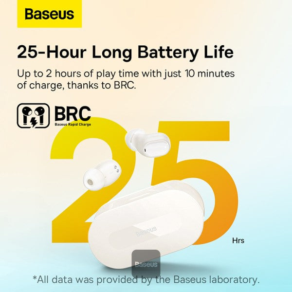 Baseus Bowie EZ10 True Wireless Earphones - White