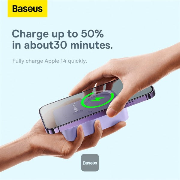 Baseus Airpow Magnetic Mini Wireless Fast Charge Power Bank 20000mAh 20W - Purple