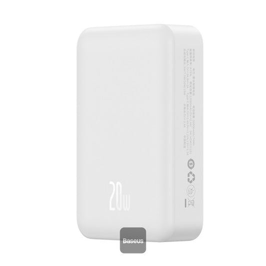 Baseus Airpow Magnetic Mini Wireless Fast Charge Power Bank 20000mAh 20W - White