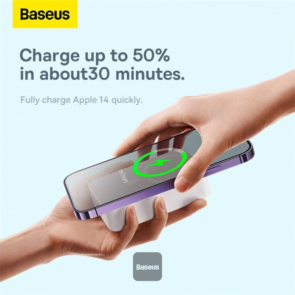 Baseus Airpow Magnetic Mini Wireless Fast Charge Power Bank 20000mAh 20W - White