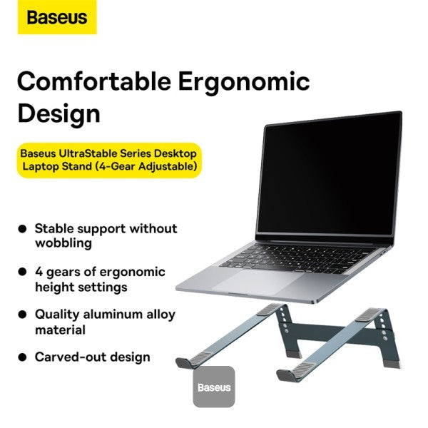 Baseus Ultra Stable Series Desktop Laptop Stand -4-Gear Adjustable- Space Grey
