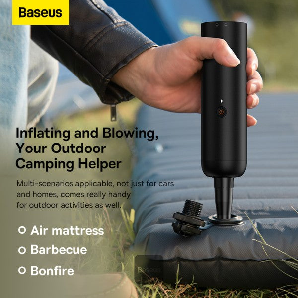 Baseus A3 Lite Car Vacuum Cleaner with Mini Air Blower Inflator & Pumping | 3 in 1 Portable Cordless 12000Pa Rechargeable - Black