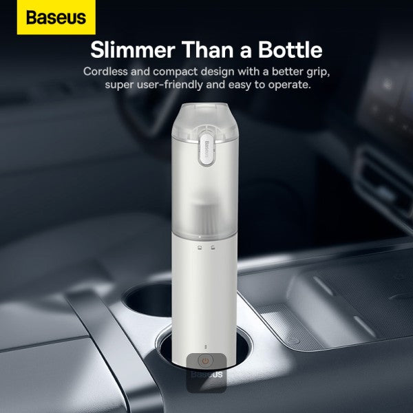 Baseus A3 Lite Car Vacuum Cleaner with Mini Air Blower Inflator & Pumping | 4 in 1 Portable Cordless 12000Pa Rechargeable - White