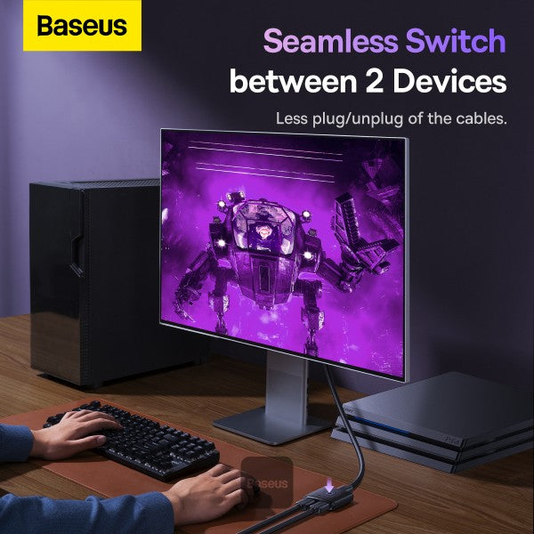 Baseus AirJoy Series 2-in-1 Bidirectional HDMI Switch - Cluster Black