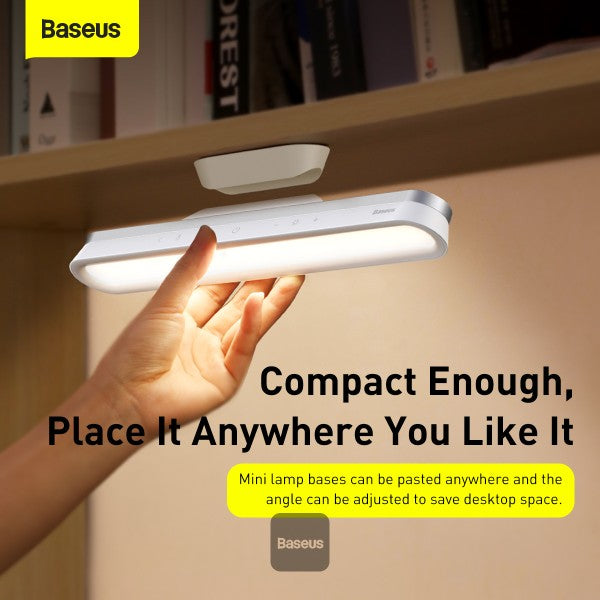 Baseus LED Light Bar Magnetic Mount & USB Rechargeable Battery Powe Lamp Strip Portable for Makeup Car Cabinet Bedroom Reading and Emergency - White