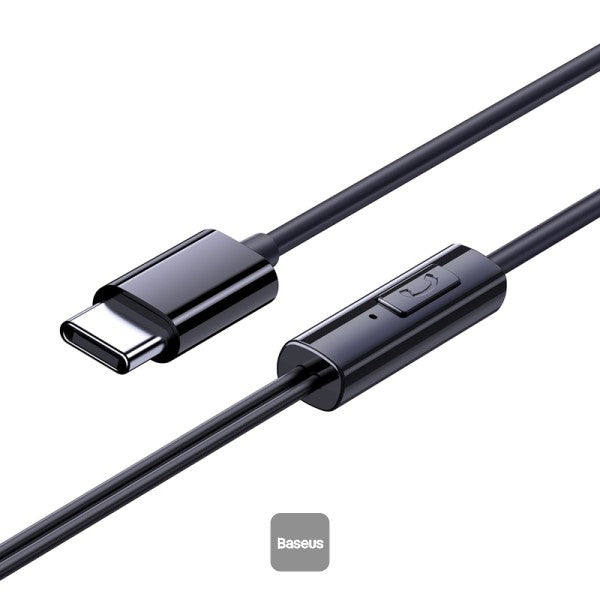 Baseus Encok CZ11 Type-C Wired Headphone In-Ear Headset USB-C Earphone With Mic - Black