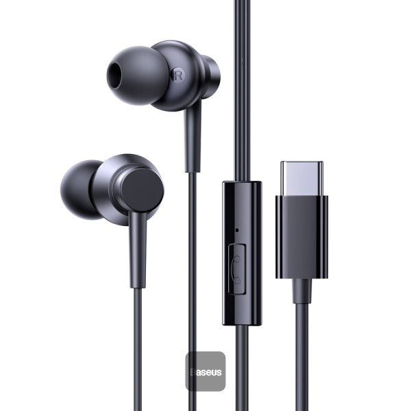 Baseus Encok CZ11 Type-C Wired Headphone In-Ear Headset USB-C Earphone With Mic - Black
