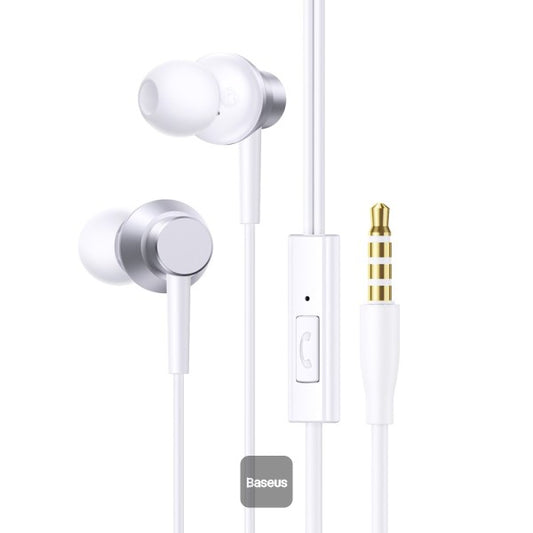Baseus Encok HZ11 35mm Jack Wired Earphone  Universal Headset In-Ear Headphone With Mic - White