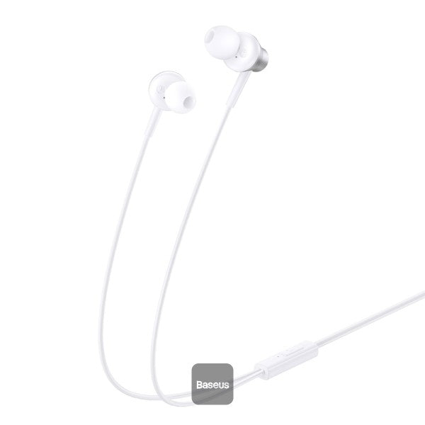 Baseus Encok HZ11 35mm Jack Wired Earphone  Universal Headset In-Ear Headphone With Mic - White