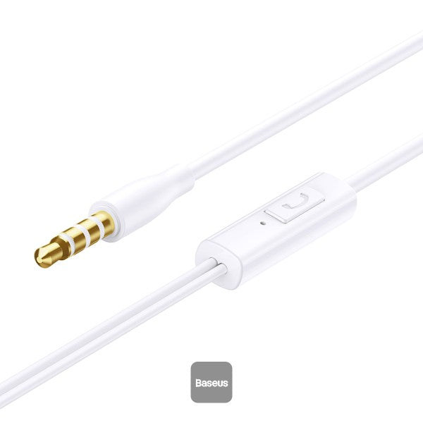 Baseus Encok HZ11 35mm Jack Wired Earphone  Universal Headset In-Ear Headphone With Mic - White