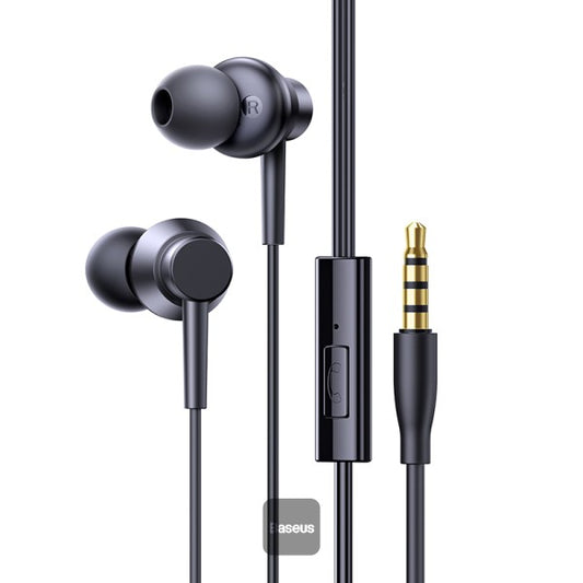 Baseus Encok HZ11 35mm Jack Wired Earphone  Universal Headset In-Ear Headphone With Mic - Black