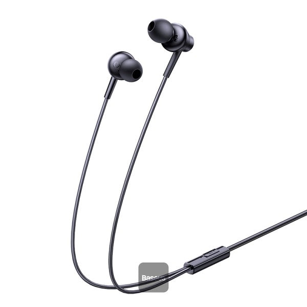 Baseus Encok HZ11 35mm Jack Wired Earphone  Universal Headset In-Ear Headphone With Mic - Black