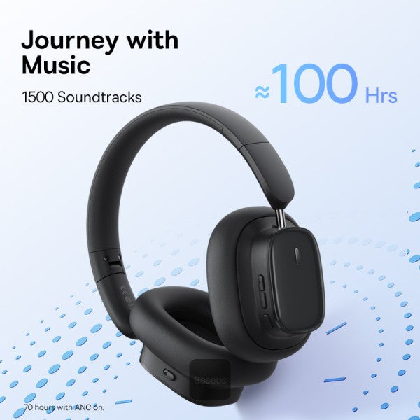 Baseus Bowie H1i  Wireless Headphones - 100H Playtime ANC Headset - Cluster Black