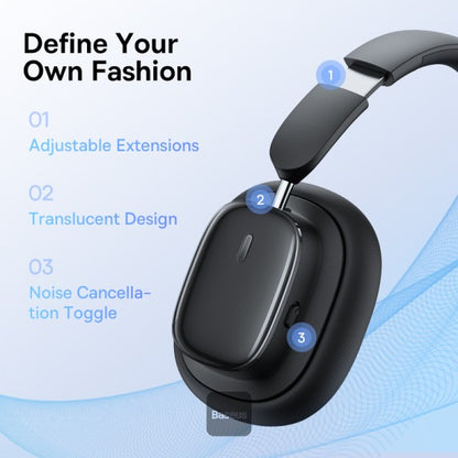 Baseus Bowie H1i  Wireless Headphones - 100H Playtime ANC Headset - Cluster Black