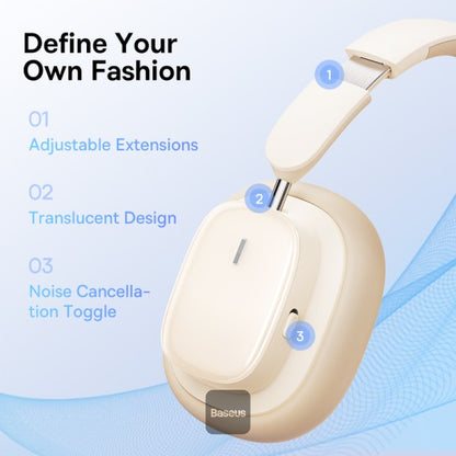 Baseus Bowie H1i  Wireless Headphones - 100H Playtime ANC Headset - Stellar White
