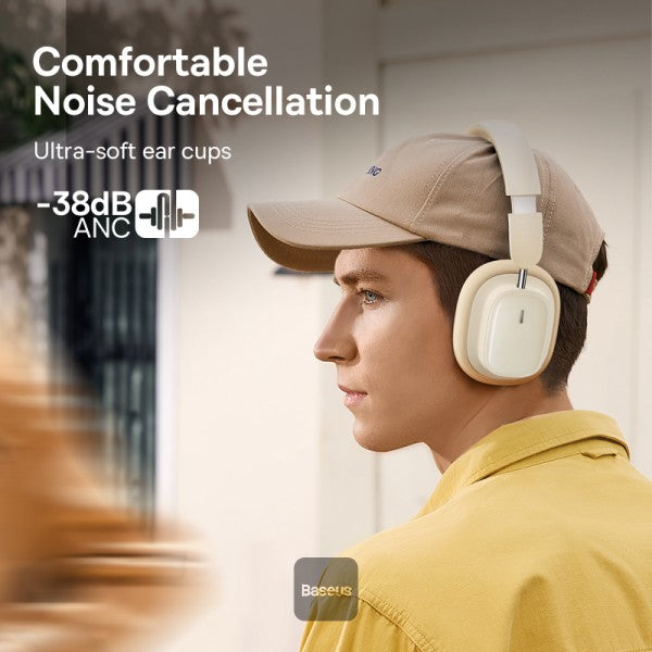 Baseus Bowie H1i  Wireless Headphones - 100H Playtime ANC Headset - Stellar White