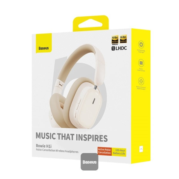 Baseus Bowie H1i  Wireless Headphones - 100H Playtime ANC Headset - Stellar White