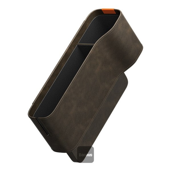 Baseus Car Seat Gap Organizers Storage Box Console with Cup Holder for Front Passenger Side and Driver Side - Marble Brown
