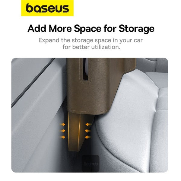 Baseus Car Seat Gap Organizers Storage Box Console with Cup Holder for Front Passenger Side and Driver Side - Marble Brown