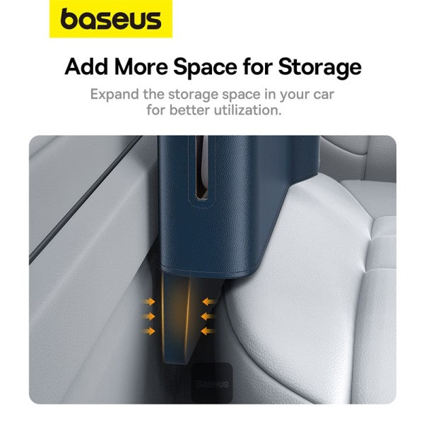 Baseus Car Seat Gap Organizers Storage Box Console with Cup Holder for Front Passenger Side and Driver Side -Galaxy Blue