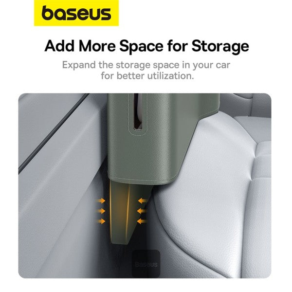Baseus Car Seat Gap Organizers Storage Box Console with Cup Holder for Front Passenger Side and Driver Side - Frosted Gray