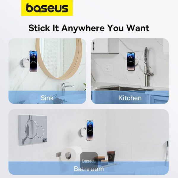 Baseus MagPro Foldable Magnetic Phone Holder 360° Rotatable Adjustable Arm Wall-Mounted Stand - White